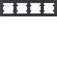 HAGER Rámeček LUMINA Intense WL5743 4násobný vodorovný IP20 černá mat