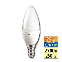 MCLED Žárovka LED 2,7W-25 E14 2700K 250lm úhel 180°
