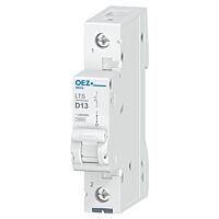 OEZ Jistič In 13 A, Ue AC 230/400 V / DC 60 V, charakteristika D, 1pól, Icn 10 kA  typ LTS-13D-1