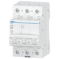 OEZ Jistič In 2 A, Ue AC 230/400 V / DC 180 V, charakteristika C, 3pól, Icn 10 kA  typ LTS-2C-3