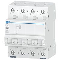 OEZ Jistič In 40 A, Ue AC 230/400 V / DC 180 V, charakteristika D, 3+N-pól, Icn 10 kA  typ LTS-40D-3N