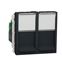 Zásuvka Unica dat.2xRJ45 5e UTP antr. 2m