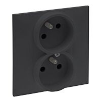 Zásuvka NILOÉ 863437 2x2P+T OCEL