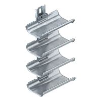 OBO BETTERMANN Kabelová nosná opěrka, 4-nás., s upevňovací lištou, Ocel, St, žárově zinkováno ponorem, DIN EN ISO 1461 typ KTW 100 4 FT