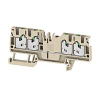 WEIDMÜLLER Svorka S4C 2.5 DL, 2.5 mm² 800 V, 24 A, průchozí, SNAP IN, počet připojení 4, tmavě béžová