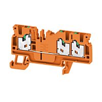 WEIDMÜLLER Svorka S3C 2.5 OR, 2.5 mm² 800 V, 24 A, průchozí, SNAP IN, počet připojení 3, oranžová