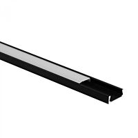 ECO LIGHT Profil LED N02 přisazený hliníkový černý 2m + difuzor opál/mléčný + 4x koncovka