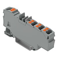 WAGO Svorka 2206-8031 Distribuční s ovládacím tlačítkem 1× 6 mm² / 6× 1,5 mm², šedá