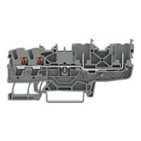 WAGO Svorka 2222-1401 základní – 2 vodiče / 2 piny s ovládacím tlačítkem 2,5 mm², šedá