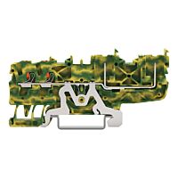WAGO Svorka 2222-1407 základní PE – 2 vodiče / 2 piny s ovládacím tlačítkem 2,5 mm², zelenožlutá