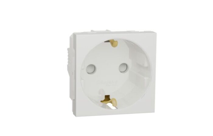 Zásuvka SCHUKO 2P+E 250V/16A clonky bílá