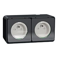 SCHNEIDER ELECTRIC Zásuvka 2násobná MUR 36028 230V IP55 antracit