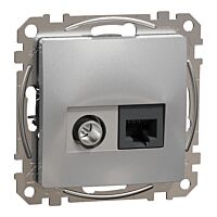 SCHNEIDER Sedna Design & Elements Dat. zás. RJ45 kat.6 UTP+TV indiv. alu