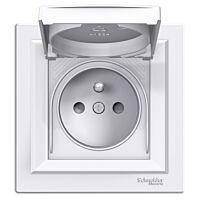 SCHNEIDER Zásuvka EPH2800621 2P+PE, clonky, IP44, bílá