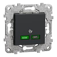 SCHNEIDER Zásuvka Unica Rychlonabíjecí konektor USB C (65W), Antracit