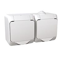 SCHNEIDER Dvojzásuvka CEDAR WDE000522 bílá IP44