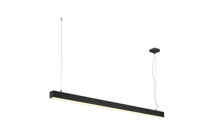 Q-LINE DALI SINGLE LED, závěsné svítidlo, stmívatelné, 1 500 mm, černé