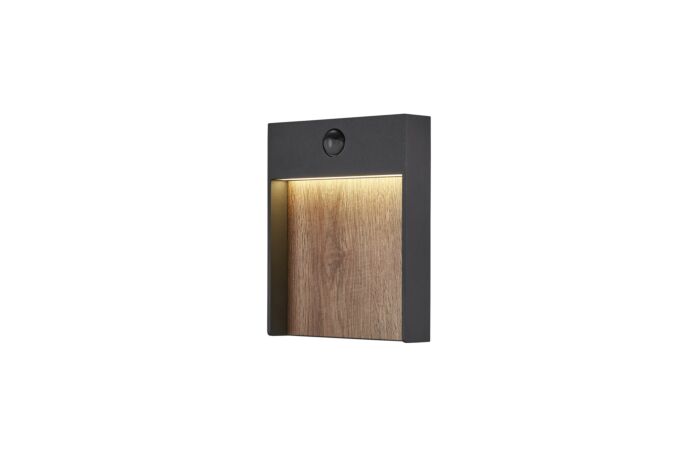 SLV Svítidlo LED FLATT SENZOR 13W 550lm 3000/4000K nástěnné přisazené IP65 antracit/hnědá