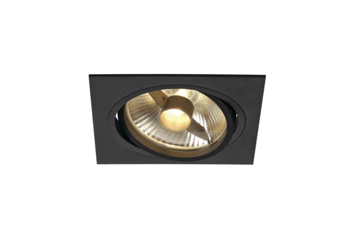 SLV Svítidlo NEW TRIA 1 SQUARE 75W GU10 QPAR111 stropní vestavné včetně listových pruřin IP20 černá