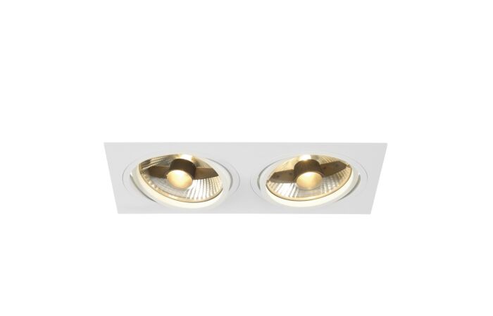 SLV Svítidlo NEW TRIA 2 SQUARE 75Wx2 GU10 QPAR111 stropní vestavné včetně upínacích pružin IP20 bílá