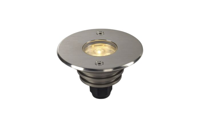 DASAR LED LV zápustné svítidlo do země, kulaté, nerezová ocel 316, 6,5 W, 3000 K, 12–25 V, IP67