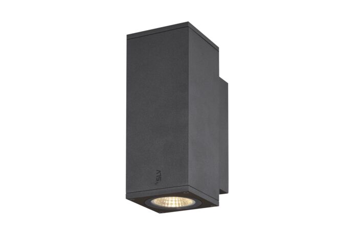 SLV Svítidlo ENOLA SQUARE UP/DOWN S 7,8Wx2 700lm 3000/4000K IP65  antracit