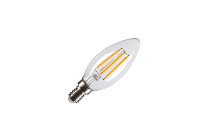C35 E14, LED světelný zdroj transparentní 4,2 W 2700 K CRI 90 320°
