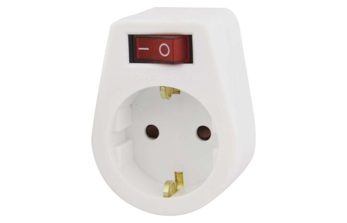 EMOS Zásuvka P00262 1xSCHUKO 250V/10A s vypínačem bílá IP20