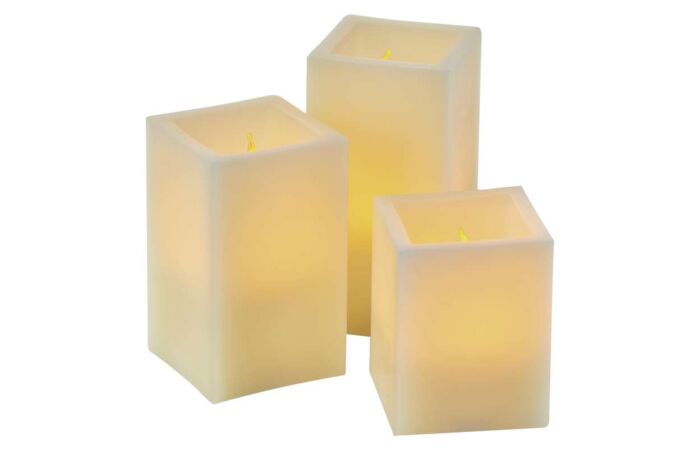 EMOS Dekorace SVÍČKA 3 LED hranatá + ovladač 0,06W 9xAAA vintage IP20 set