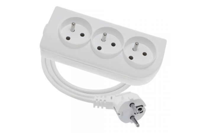 ELGOTECH Přívod prodlužovací   3m 3zásuvka 250V/16A IP20 bílá