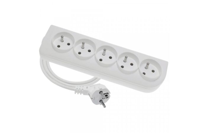 ELGOTECH Přívod prodlužovací   5m 5zásuvka 250V/16A IP20 bílá