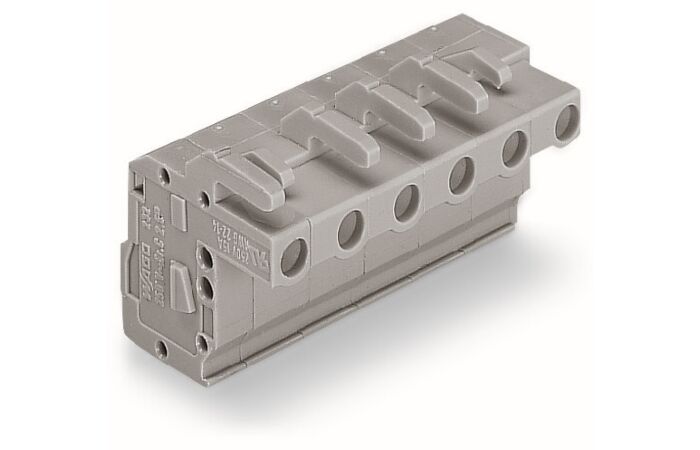 WAGO Konektor 732-116/026-000 1vodičový (zásuvka), úhlový CAGE CLAMP® 2,5 mm², šedá