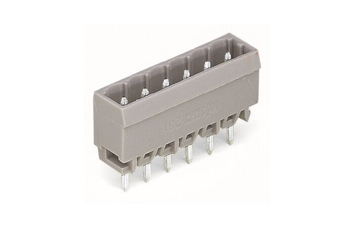 WAGO Konektor 231-148/001-000 s pájecími piny THT Pájecí kontakt 1,0 × 1,0 mm Rovné provedení, šedá