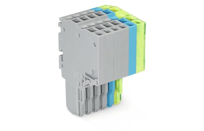 WAGO Svorka 2020-206/000-038 2vodičová pružinová Push-in CAGE CLAMP® 1,5 mm², šedá/modrá/zelenožlutá
