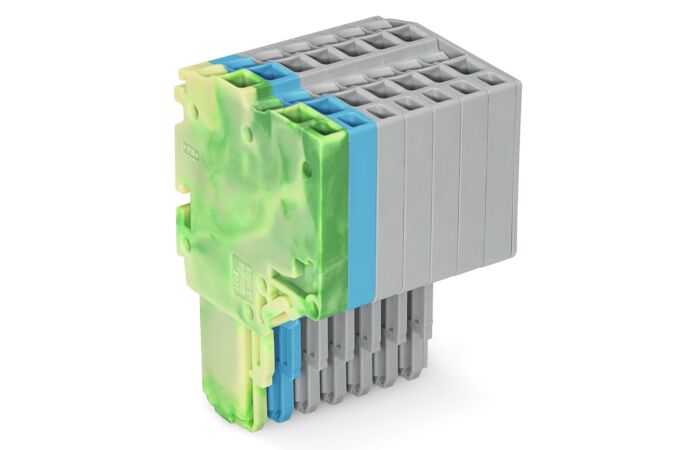 WAGO Svorka 2020-207/000-039 2vodičová pružinová Push-in CAGE CLAMP® 1,5 mm², zelenožlutá/modrá/šedá