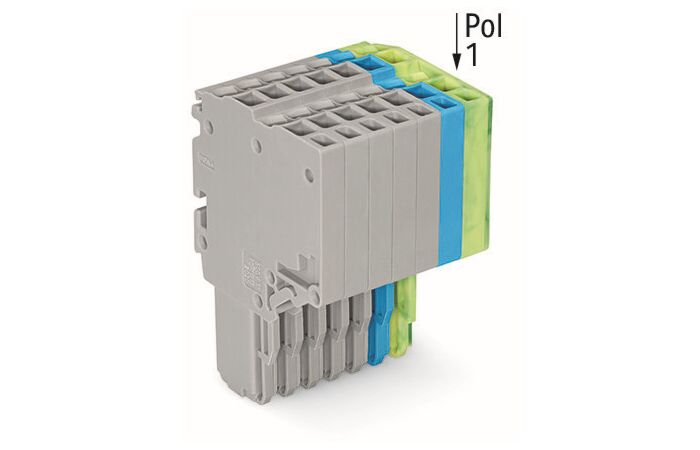 WAGO Svorka 2020-208/000-038 2vodičová pružinová Push-in CAGE CLAMP® 1,5 mm², šedá/modrá/zelenožlutá