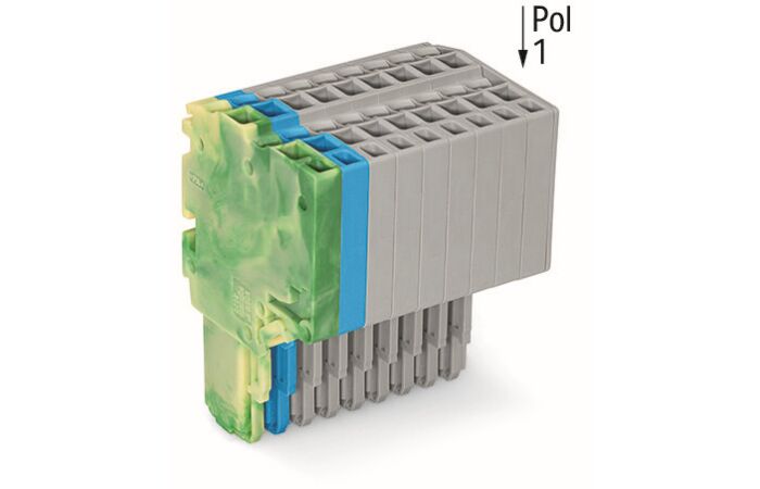 WAGO Svorka 2020-211/000-039 2vodičová pružinová Push-in CAGE CLAMP® 1,5 mm², zelenožlutá/modrá/šedá