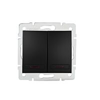 DOMO   Dvojité tlačítko s LED - černá ma