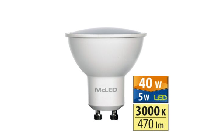 MCLED Žárovka LED 5W-40 GU10 3000K 100°