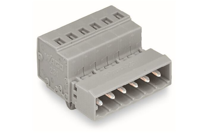 WAGO Konektor 231-605/018-000 1vodičový s pájecími piny CAGE CLAMP® 2,5 mm², šedá