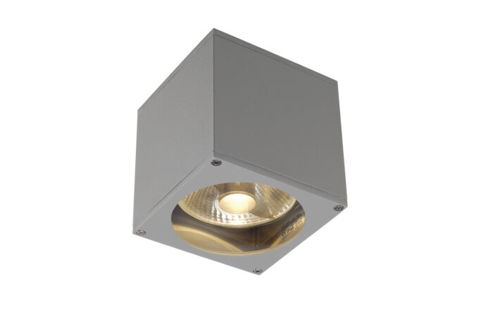 SLV Svítidlo BIG THEO 75W GU10 hranaté nástěnné IP44 šedá