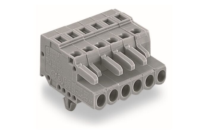 WAGO Konektor 231-119/008-000 1vodičový pružinový CAGE CLAMP® 2,5 mm², šedá