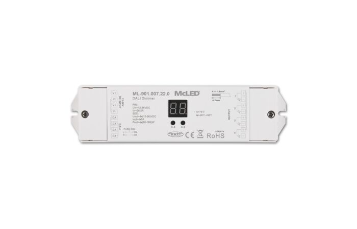 MCLED Přijímač DALI pro stmívání, řízení RGBW, CCT, DIM, 4x5A 4adresy