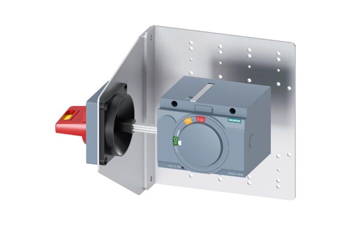 SIEMENS Otočný pohon pro montáž na boční stěnu nouzové vypnutí IEC IP65 s montážním úhelníkem 3VA9267-0PK55