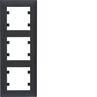 HAGER Rámeček LUMINA Intense WL5633 3násobný svislý IP20 černá mat