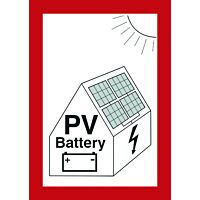 PROTEC Tabulka "PV" Battery pro fotovoltaické zařízení A6, samolepící