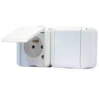 SCAME Dvojzásuvka AQUALINE bílá IP44