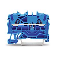 WAGO Svorka 2002-1204 2vodičová průchozí, boční a středový popis, na DIN lištu 35 × 15 a 35 × 7,5, push-in CAGE CLAMP®, 2,50 mm², modrá