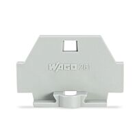 WAGO Bočnice 261-361 koncová s upevňovací přírubou, šedá