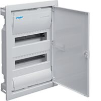 HAGER Skříň VOLTA VU24NE, 24TE, 2-řadá, zapuštěná, plastová vana, kovová plná dvířka, šroubové svorky, IP30